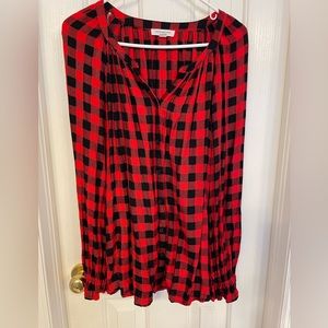 Beach lunch lounge L Buffalo plaid top